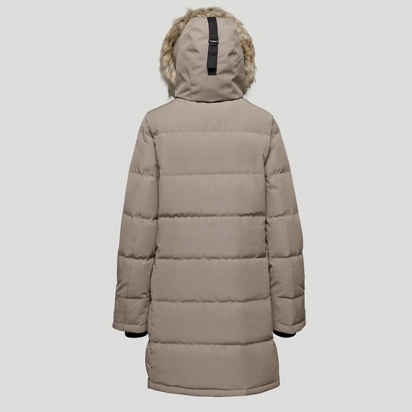 Aritzia Tna The Powder Parka Mid Length Jacket Taupe Goose Down LIKEW NEW SMALL - Picture 2 of 12